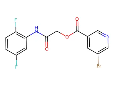 2-[(2,5-Difluorophenyl)amino]-2-oxoethyl 5-bromopyridine-3-carboxylate structure