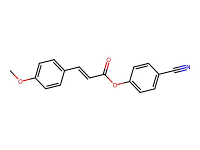 2-Propenoic acid, 3-(4-methoxyphenyl)-, 4-cyanophenyl ester structure