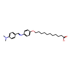 11-[4-[(4-Dimethylaminophenyl)methylideneamino]phenoxy]undecanoic acid structure