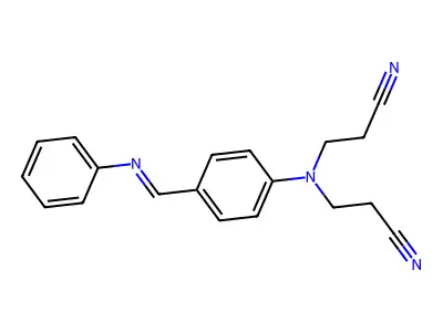 N,N-Bis(2-cyanoethyl)-alpha-phenylimino-P-toluidine structure