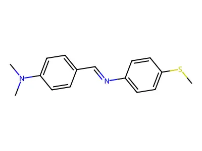 N,N-Dimethyl-alpha-(4-(methylthio)phenylimino)-P-toluidine structure
