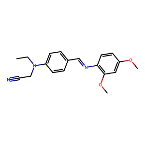 2-[4-[(2,4-dimethoxyphenyl)iminomethyl]-N-ethylanilino]acetonitrile structure
