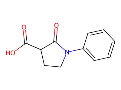 2-Oxo-1-phenylpyrrolidine-3-carboxylic acid structure