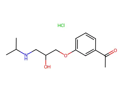 1-(m-Acetylphenoxy)-3-isopropylaminopropan-2-ol hydrochloride structure