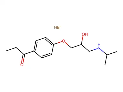 1-(4-(2-Hydroxy-3-((1-methylethyl)amino)propoxy)phenyl)-1-propanone hydrobromide structure