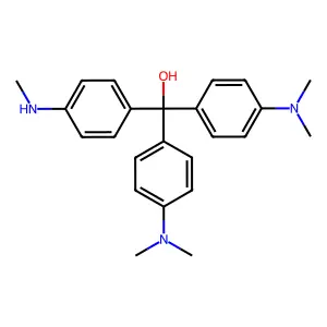 4,4'-Bis(dimethylamino)-4''-(methylamino)trityl alcohol structure