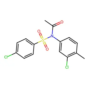 N-(3-chloro-4-methylphenyl)-N-(4-chlorophenyl)sulfonylacetamide structure