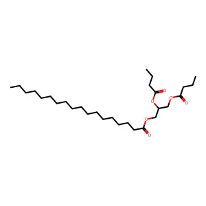 2,3-Bis(1-oxobutoxy)propyl stearate structure