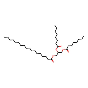 2,3-Bis((1-oxooctyl)oxy)propyl stearate structure