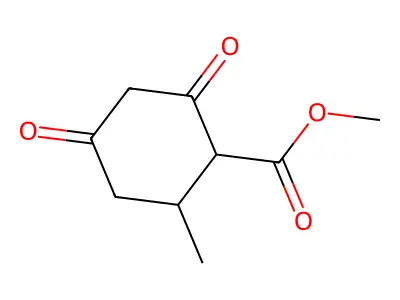 Methyl 4-hydroxy-6-methyl-2-oxo-3-cyclohexene-1-carboxylate structure