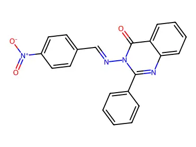 4(3H)-Quinazolinone, 3-[[(4-nitrophenyl)methylene]amino]-2-phenyl- structure