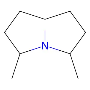 cis-3,7a-H-cis-5,8-H-3,5-Dimethylpyrrolizidine structure