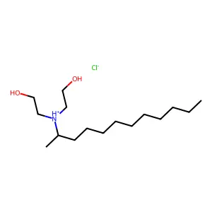 Ethanol, 2,2'-((1-methylundecyl)imino)bis-, hydrochloride structure