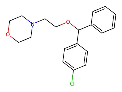 3-{2-[(4-Chlorophenyl)(phenyl)methoxy]ethyl}-1,3-oxazinane structure