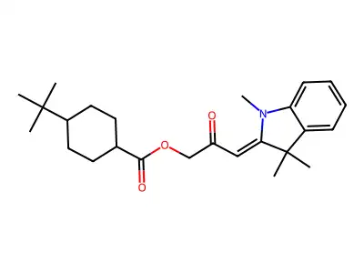 [2-oxo-3-(1,3,3-trimethylindol-2-ylidene)propyl] 4-tert-butylcyclohexane-1-carboxylate structure