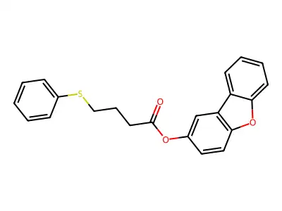 Dibenzofuran-2-yl 4-phenylsulfanylbutanoate structure