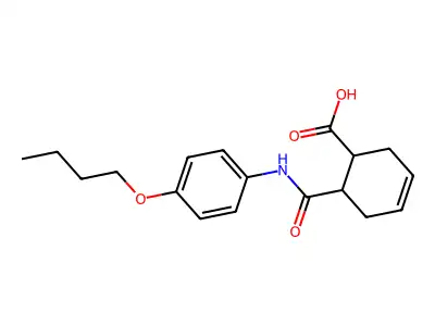 6-[(4-Butoxyphenyl)carbamoyl]cyclohex-3-ene-1-carboxylic acid structure