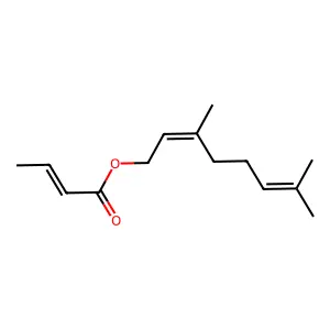 3,7-Dimethylocta-2,6-dienyl but-2-enoate structure