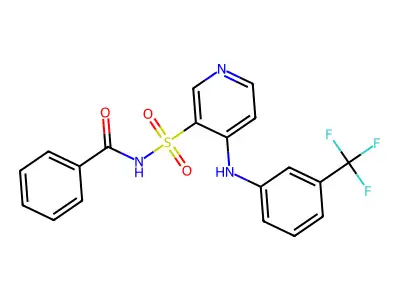 Benzamide, N-((4-((3-(trifluoromethyl)phenyl)amino)-3-pyridinyl)sulfonyl)- structure
