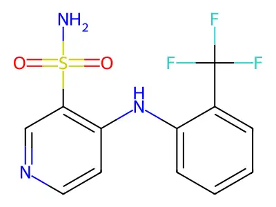 3-Pyridinesulfonamide, 4-((2-(trifluoromethyl)phenyl)amino)- structure