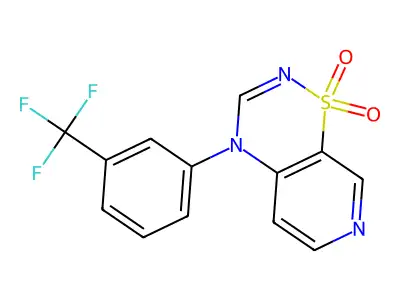 4H-Pyrido(4,3-e)-1,2,4-thiadiazine, 4-(3-(trifluoromethyl)phenyl)-, 1,1-dioxide structure