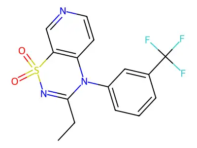 4H-Pyrido(4,3-e)-1,2,4-thiadiazine, 3-ethyl-4-(3-(trifluoromethyl)phenyl)-, 1,1-dioxide structure