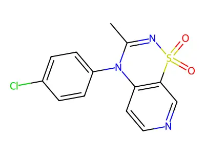 4H-Pyrido(4,3-e)-1,2,4-thiadiazine, 4-(4-chlorophenyl)-3-methyl-, 1,1-dioxide structure