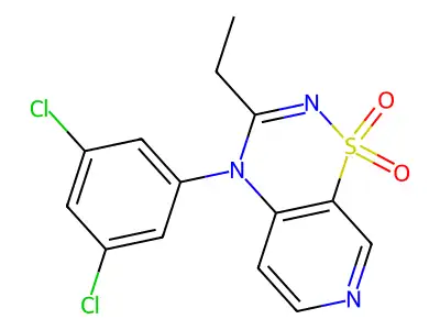 4H-Pyrido(4,3-e)-1,2,4-thiadiazine, 4-(3,5-dichlorophenyl)-3-ethyl-, 1,1-dioxide structure