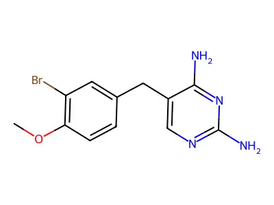 2,4-Pyrimidinediamine, 5-[(3-bromo-4-methoxyphenyl)methyl]- structure