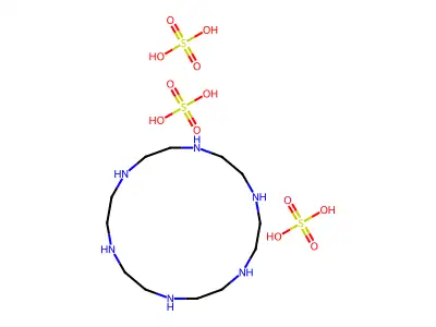 1,4,7,10,13,16-六氮鎓环十八烷三硫酸盐 structure