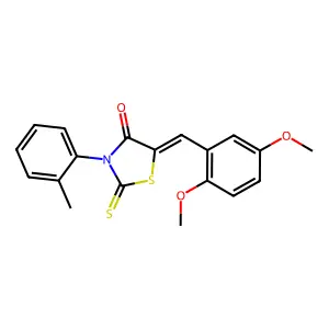 5-(2,5-Dimethoxy-benzylidene)-2-thioxo-3-o-tolyl-thiazolidin-4-one structure