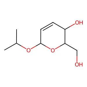 2H-Pyran-2-methanol, 3,6-dihydro-3-hydroxy-6-(1-methylethoxy)- structure