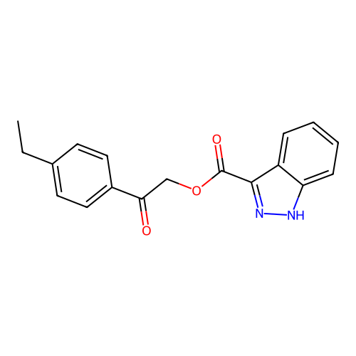 [2-(4-ethylphenyl)-2-oxoethyl] 1H-indazole-3-carboxylate structure