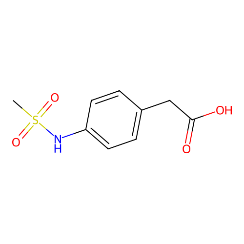 4-(Methylsulphonylamino)phenylacetic acid structure