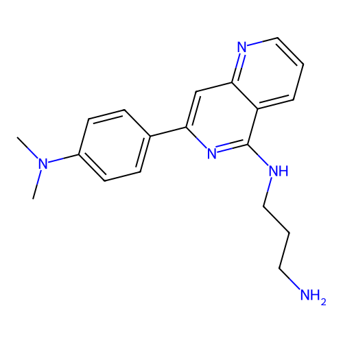 N-{7-[4-(Dimethylamino)phenyl]-1,6-Naphthyridin-5-Yl}propane-1,3-Diamine structure