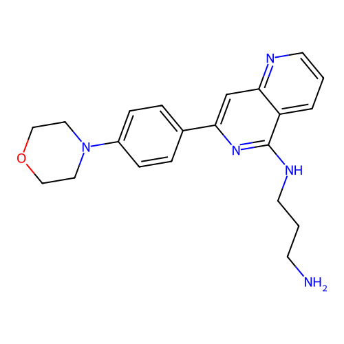 N*1*-[7-(4-Morpholin-4-yl-phenyl)-[1,6]naphthyridin-5-yl]-propane-1,3-diamine structure