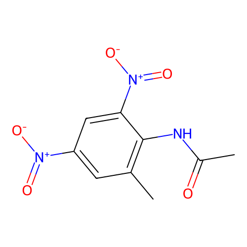 N-(2-methyl-4,6-dinitrophenyl)acetamide structure