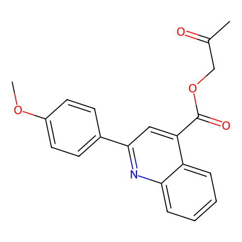 2-Oxopropyl 2-(4-methoxyphenyl)-4-quinolinecarboxylate structure