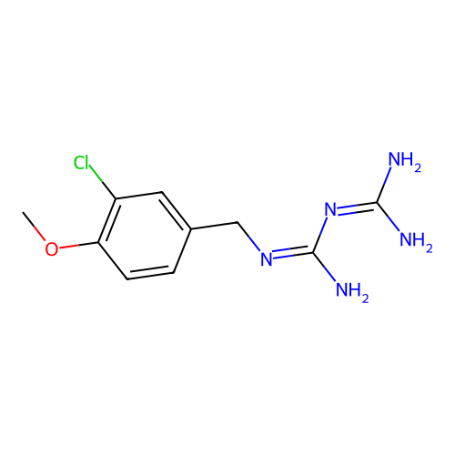 N-(3-chloro-4-methoxybenzyl)imidodicarbonimidic diamide structure