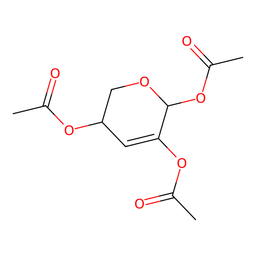 2H-Pyran-2,3,5-triol, 5,6-dihydro-, triacetate structure