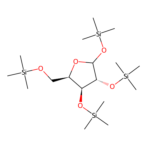D-Xylofuranose, 1,2,3,5-tetrakis-O-(trimethylsilyl)- structure