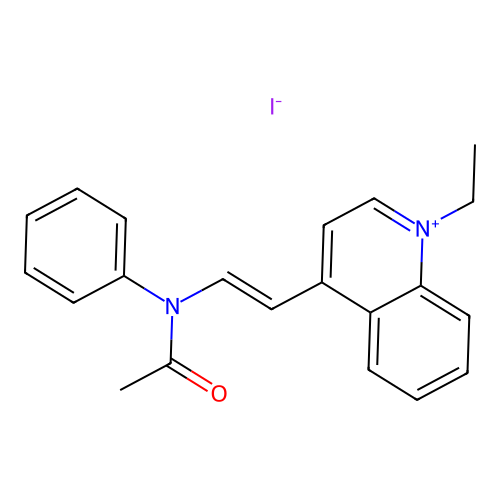 Quinolinium, 4-[2-(acetylphenylamino)ethenyl]-1-ethyl-, iodide (1:1) structure