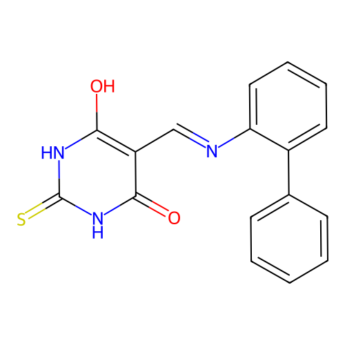 5-[(2-Phenylanilino)methylidene]-2-sulfanylidene-1,3-diazinane-4,6-dione structure