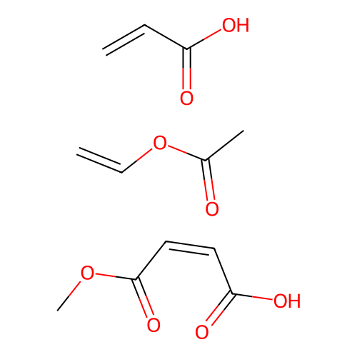 ethenyl acetate;(Z)-4-methoxy-4-oxobut-2-enoic acid;prop-2-enoic acid structure