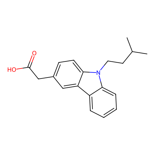 [9-(3-methylbutyl)-9H-carbazol-3-yl]acetic acid structure