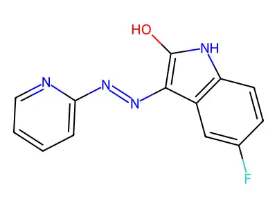 5-Fluoro-3-(2-pyridin-2-ylhydrazinyl)indol-2-one structure