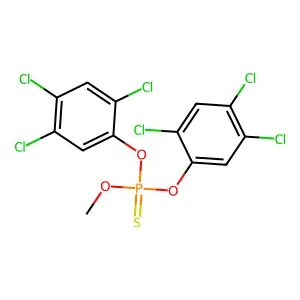 Phosphorothioic acid, O-methyl O,O-bis(2,4,5-trichlorophenyl) ester structure