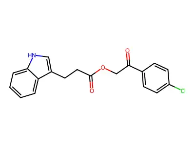 2-(4-chlorophenyl)-2-oxoethyl 3-(1H-indol-3-yl)propanoate structure