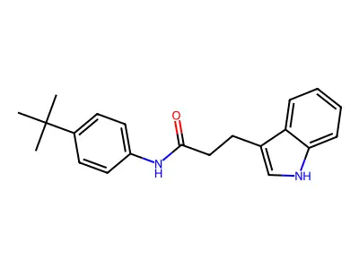 N-(4-tert-butylphenyl)-3-(1H-indol-3-yl)propanamide structure