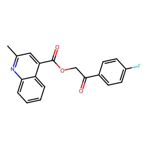 2-(4-Fluorophenyl)-2-oxoethyl 2-methylquinoline-4-carboxylate structure